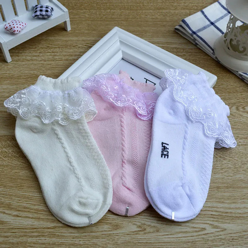 10 Pairs/lot Baby Girls Kids Socks Lace Ruffle Princess