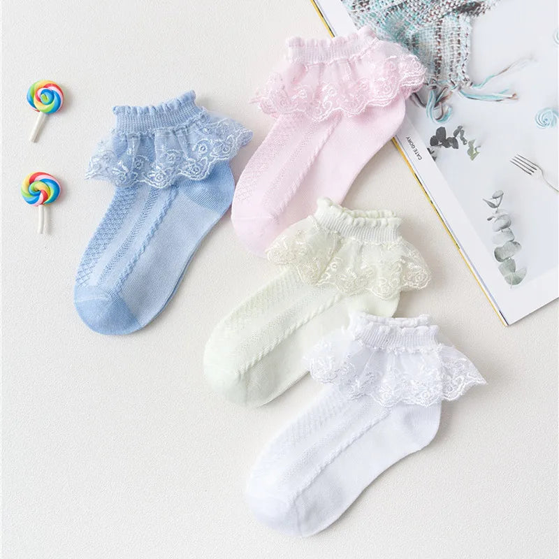 10 Pairs/lot Baby Girls Kids Socks Lace Ruffle Princess