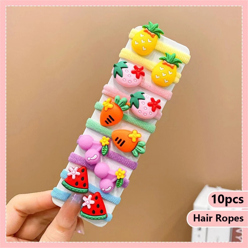 10Pcs/Set Cute Cartoon Children's Hair Ropes Princess