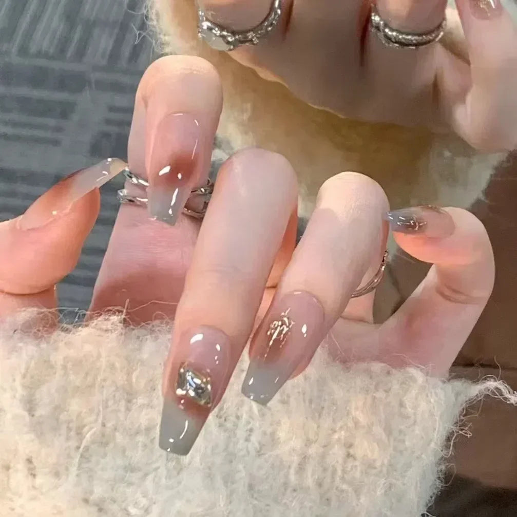 24Pcs Pearl Fake Nails