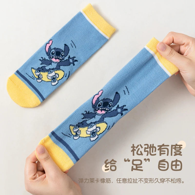 5 Pairs Children Socks Cartoon Stitch