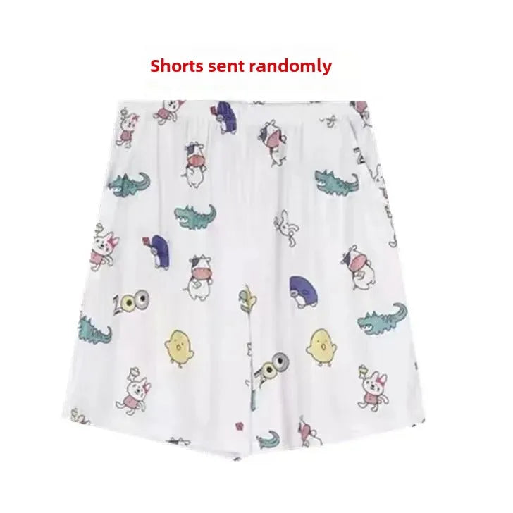 Cute Cartoon Round Neck Women's Pajama Set