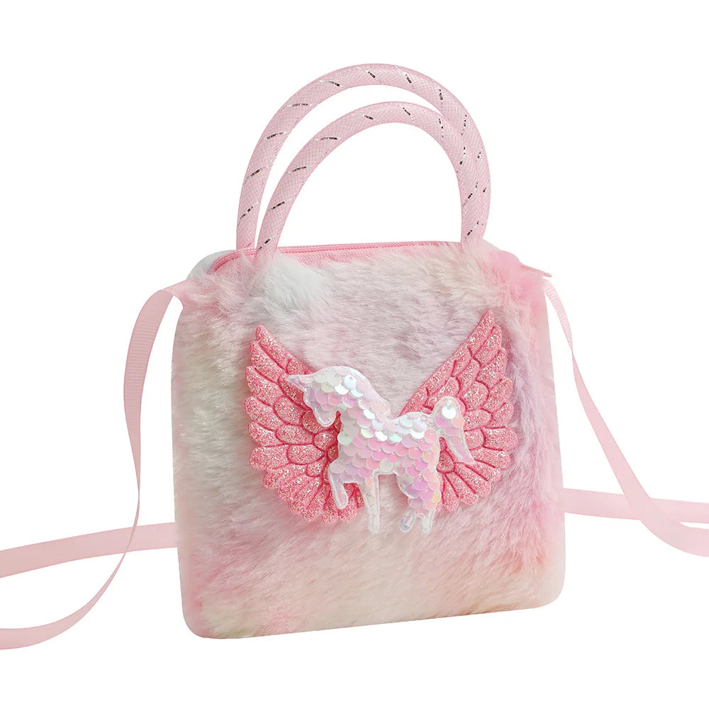 Unicorn Cartoon Plush Shoulder Bag