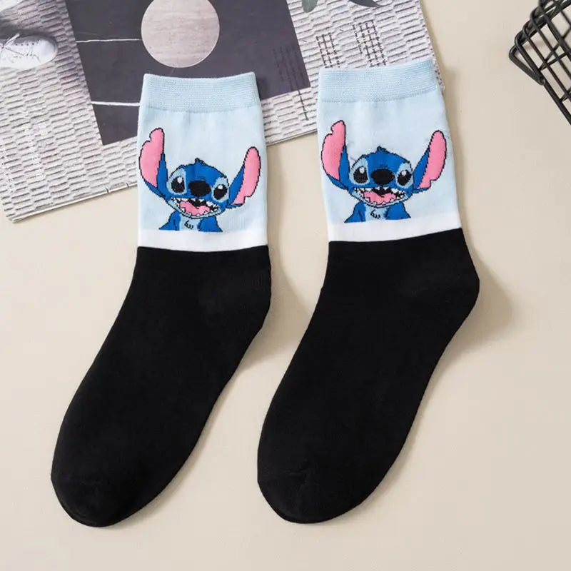 New Disney Anime Cartoon Kawaii Stitch Pure Cotton Socks