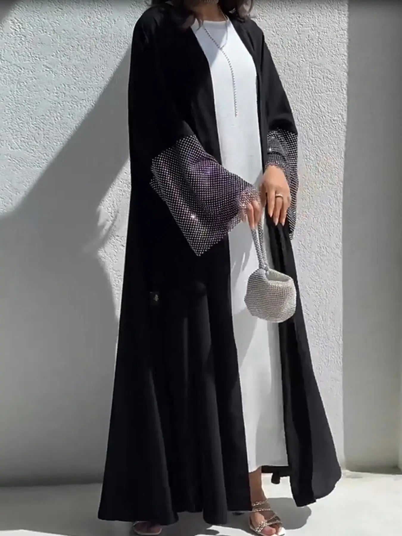 Trendy Abaya Net Sleeve