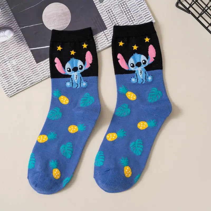 New Disney Anime Cartoon Kawaii Stitch Pure Cotton Socks