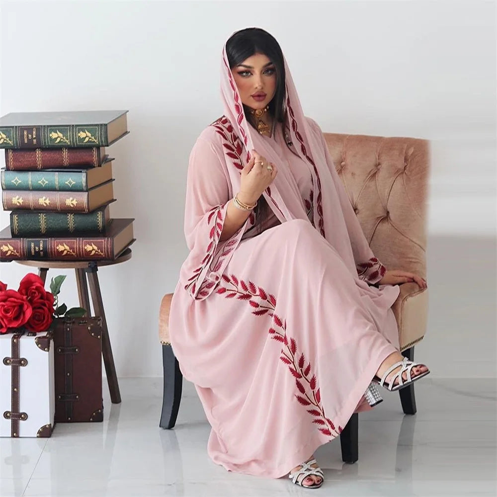 Chiffon Floral Embroidered Abaya