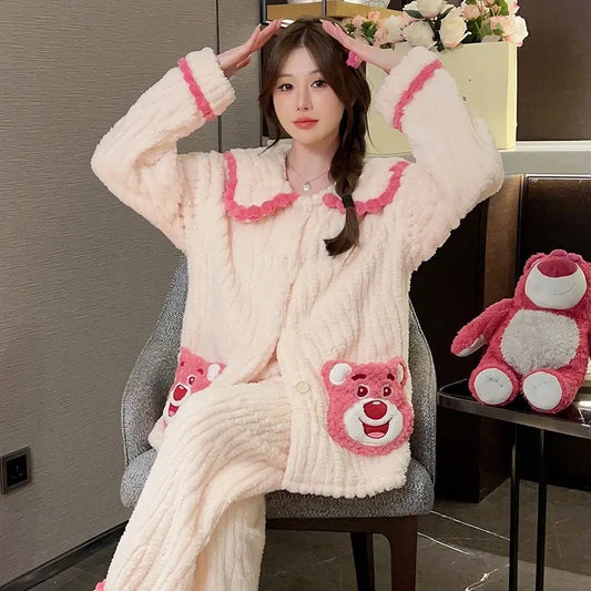 Plus Size Winter Plush Pajama Set