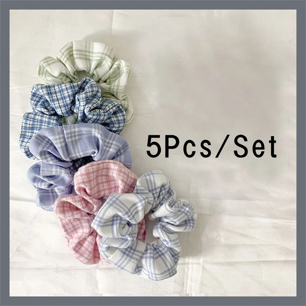 5 Pcs/Set Hair Scrunchies Hair Rope Ties Elastic