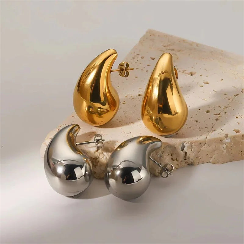 Stainless Steel Glossy Waterdrop Earrings