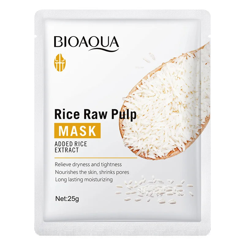 10pcs Raw Rice Pulp Facial Mask