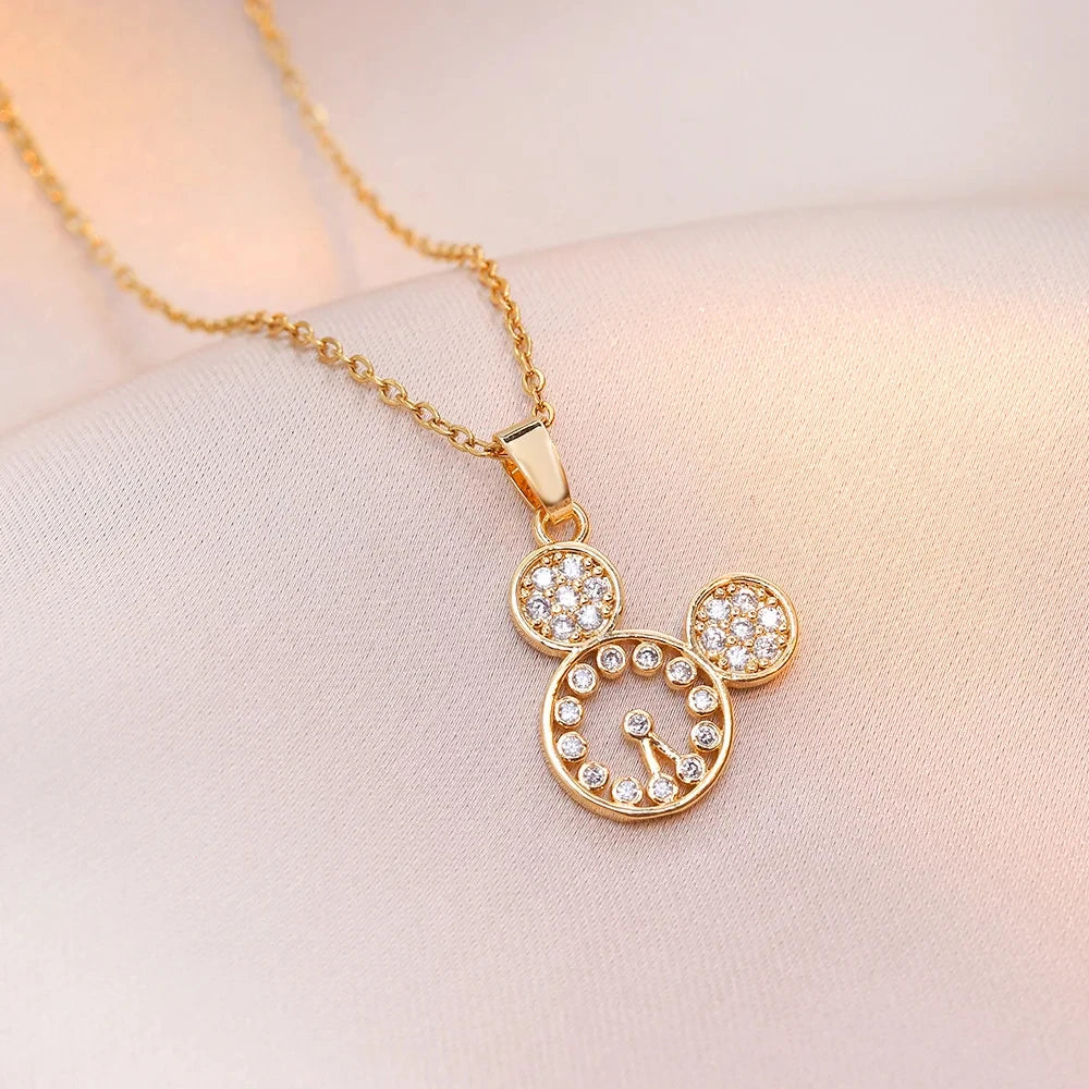 Mickey Mouse Studded with Zircon Necklace