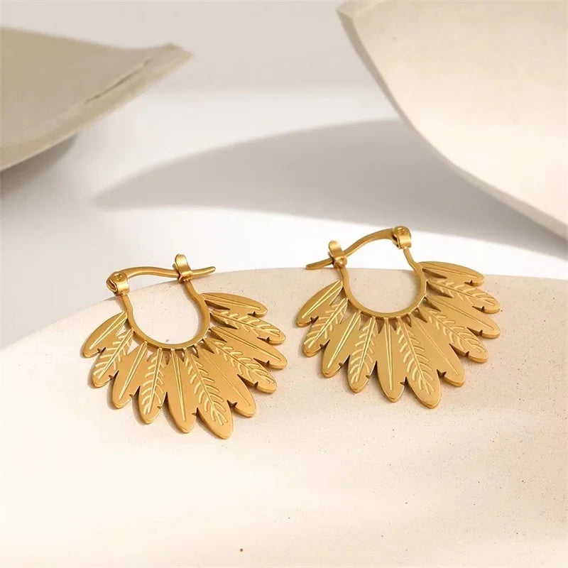 Stainless Steel Metal Drop Earrings For Women