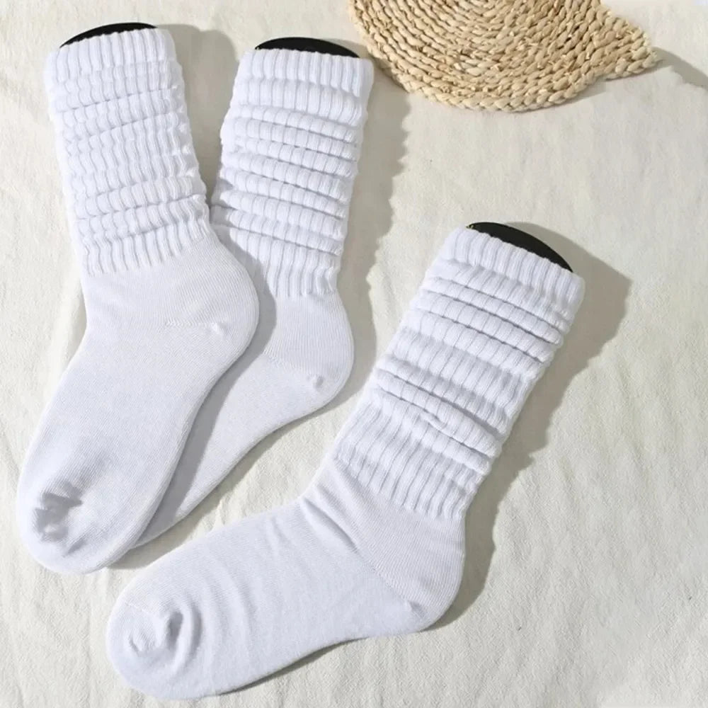 3 Pairs Pleated Mid Length Socks