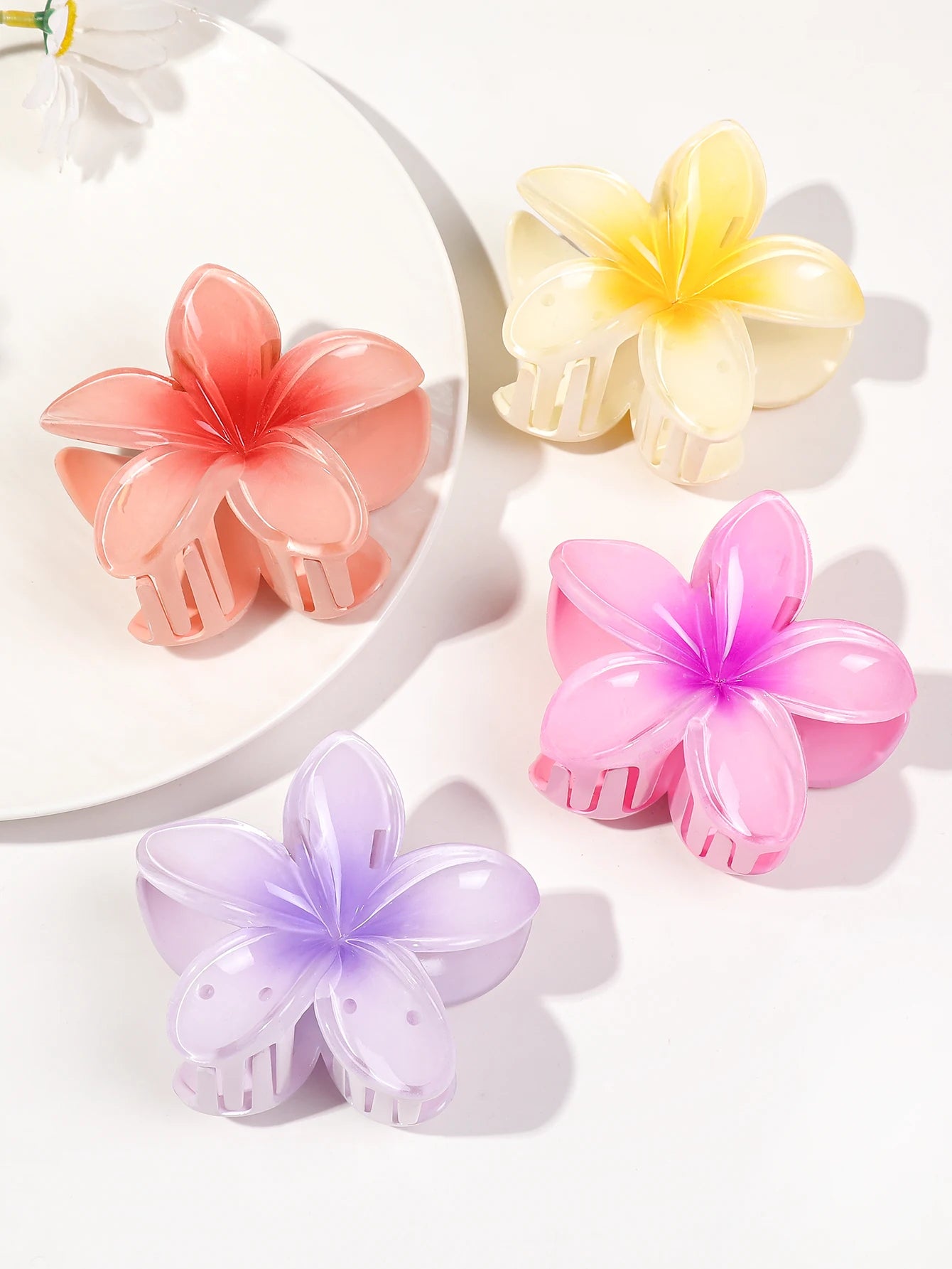 4Pcs Cute Flower Banana Hair Claw Clips