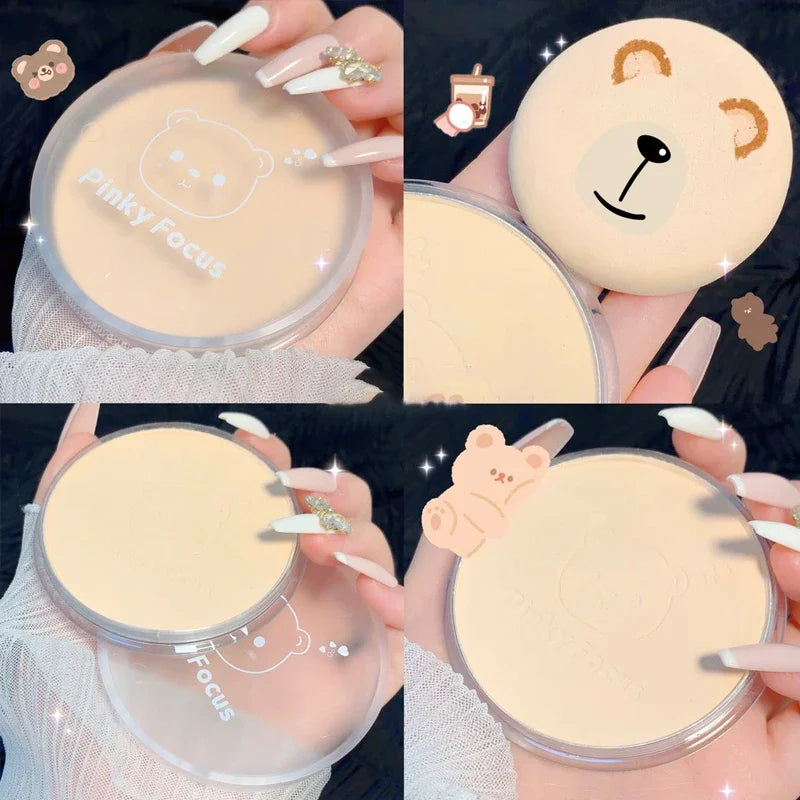 Natural Oil-control Matte Setting Powder Brightening Concealer Pressed Powder