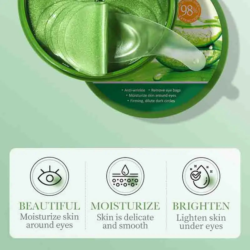 60pcs  Aloe Vera Collagen Eye Mask Anti Dark Circles Eyes Bags