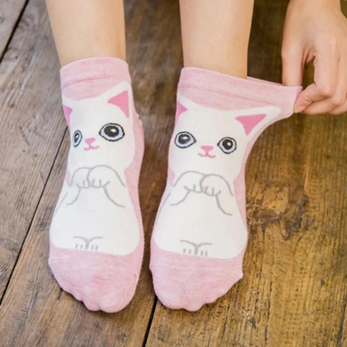 5 Pairs/Set Women's Cartoon Cute Cat