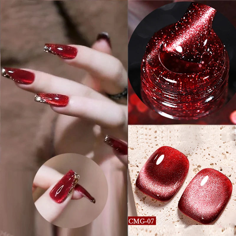 Magnetic Gel Nail Polish Wine Red Series