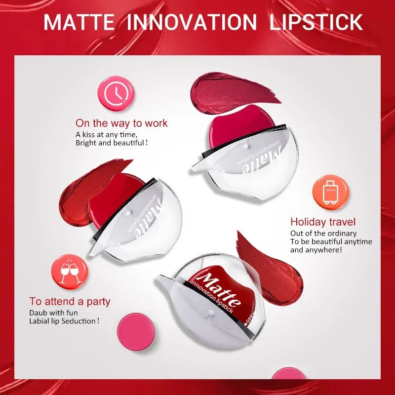 Moisturizing Matte Lipstick -Lip gloss Waterproof non-stick cup