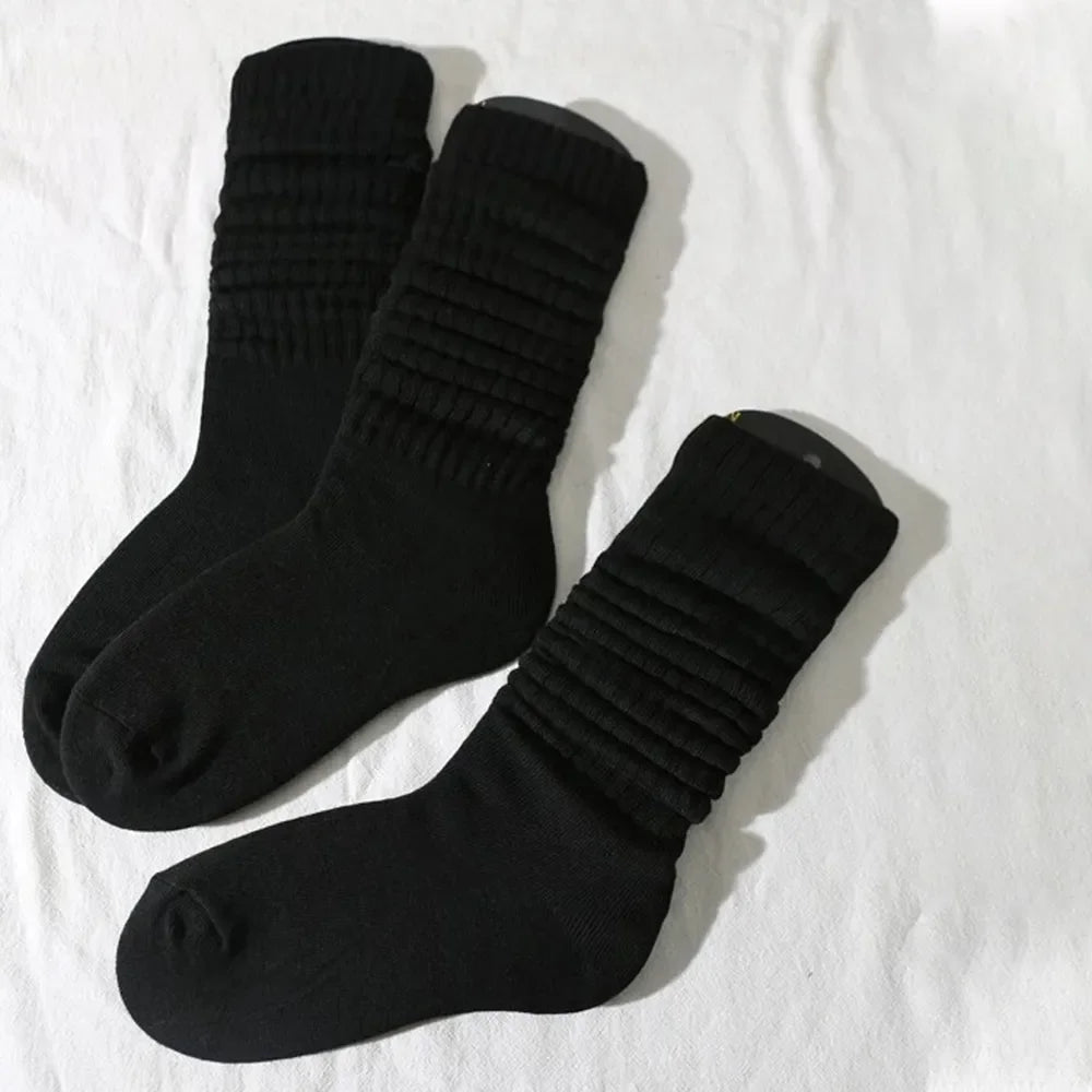 3 Pairs Pleated Mid Length Socks