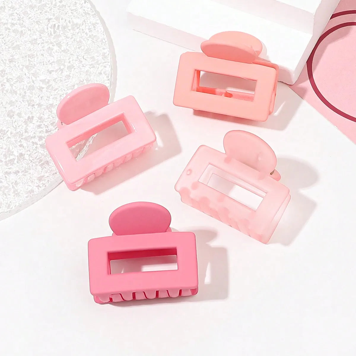 4Pcs 1.6Inch Pink Hair Claw Clips