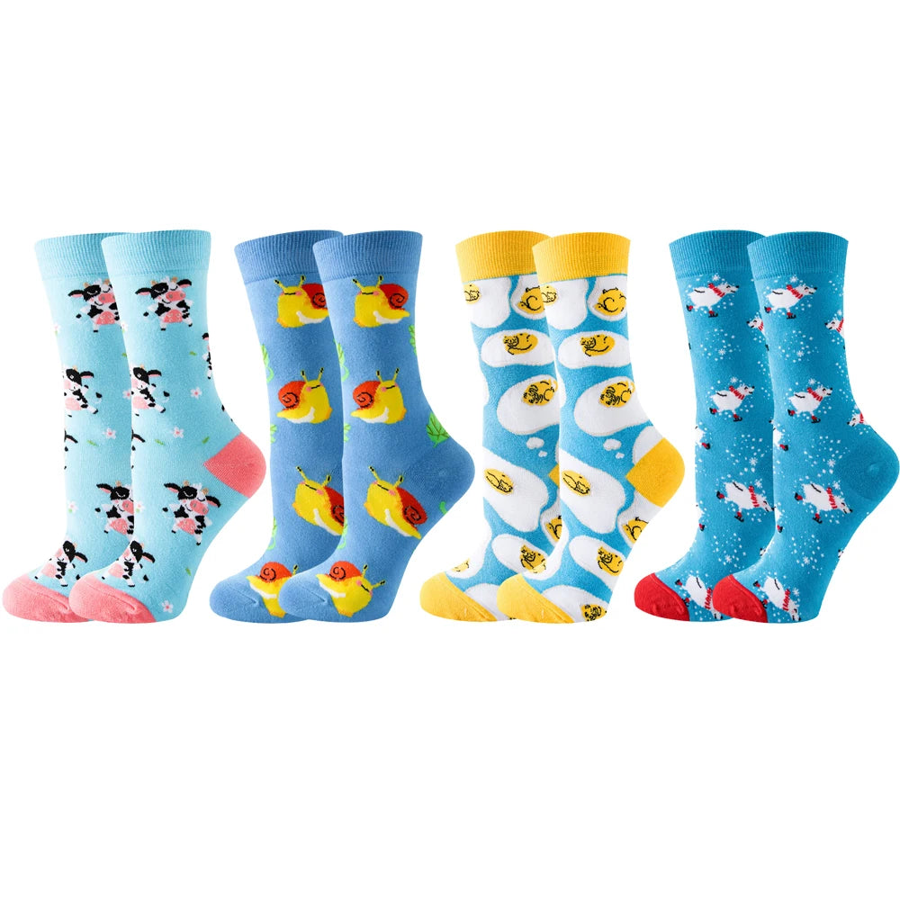 4 Pairs New Fashion Colorful Funny  Socks