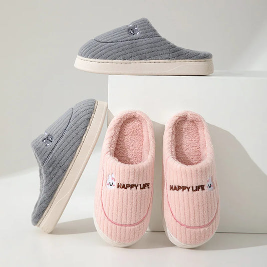 Fluffy Slippers  Plush Cotton Shoes