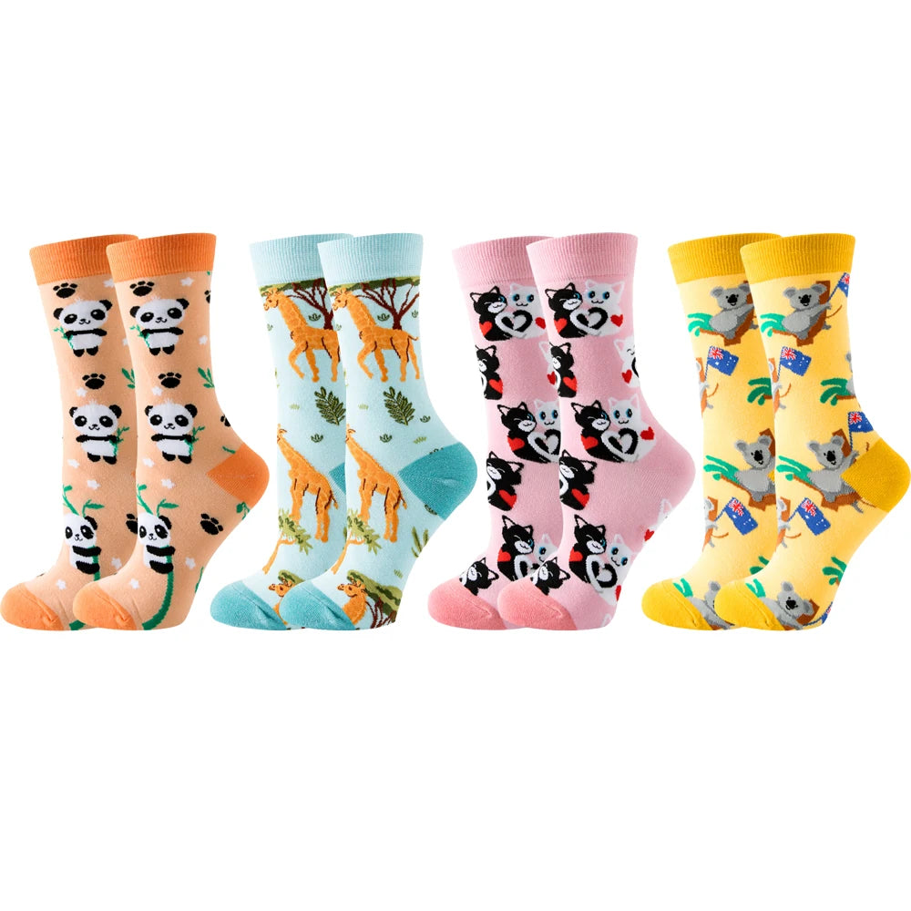 4 Pairs New Fashion Colorful Funny  Socks