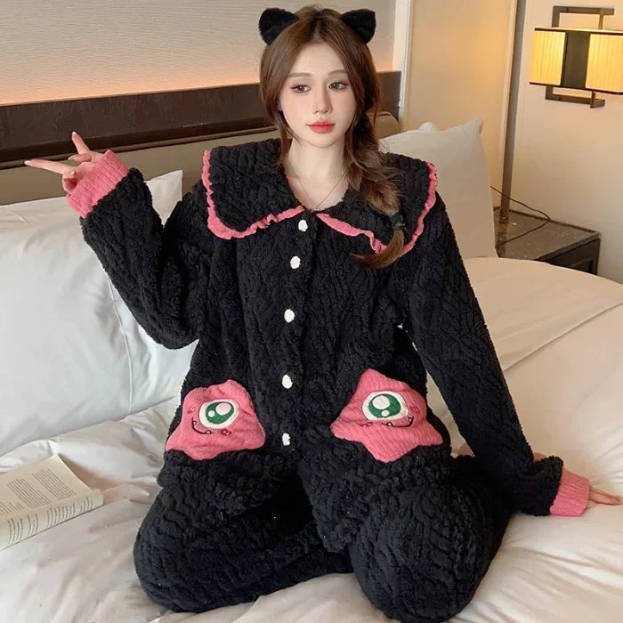 Plus Size Winter Plush Pajama Set