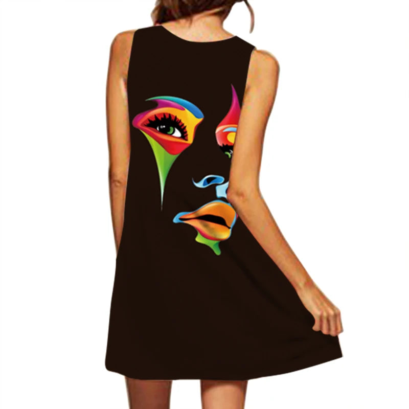 WOMEN'S V-neck Sleeveless Dress