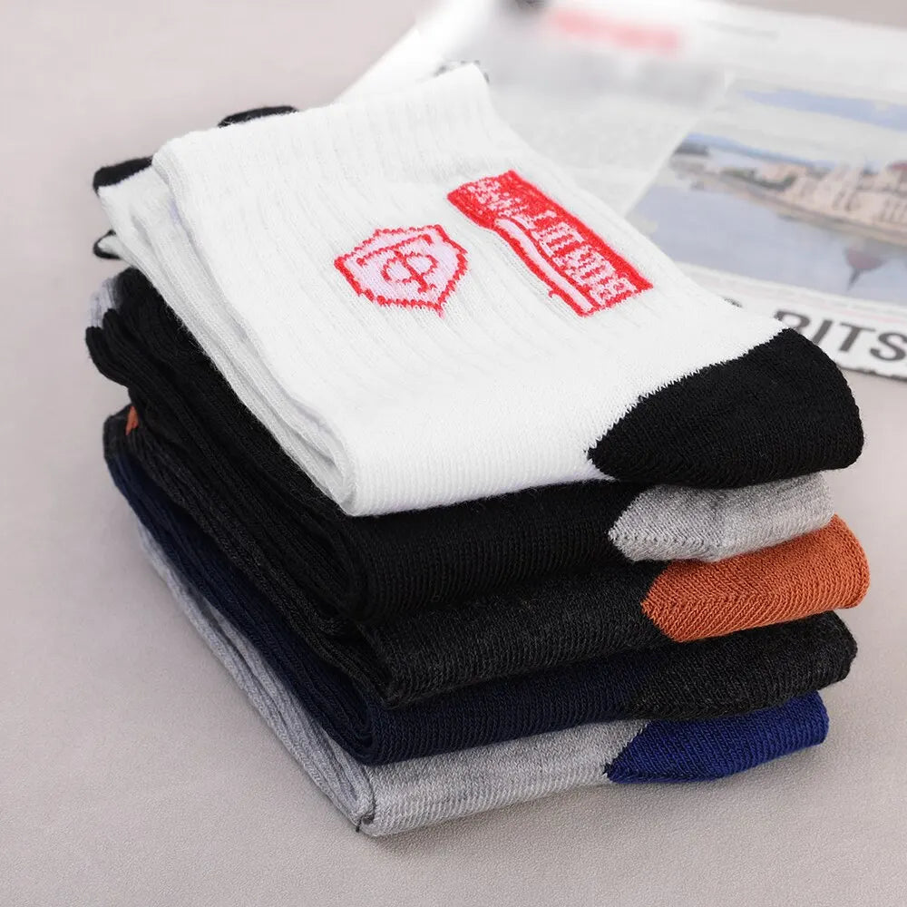 5Pairs Breathable Cotton Sports  Socks