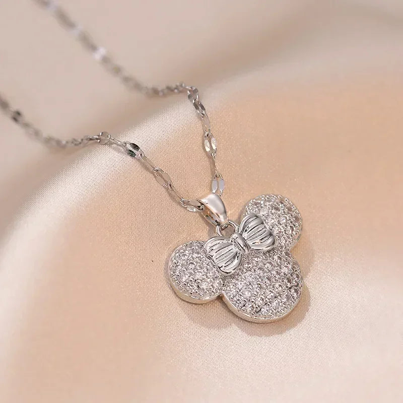 Mickey Mouse Studded with Zircon Necklace