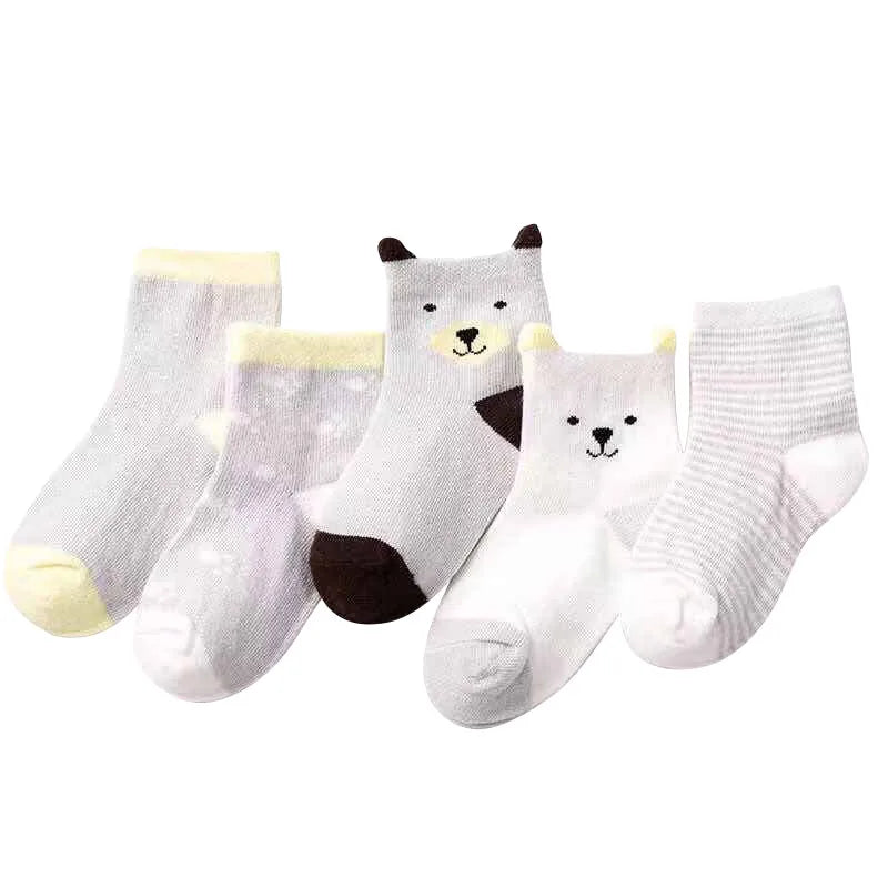 5 Pairs Cartoon Baby Socks