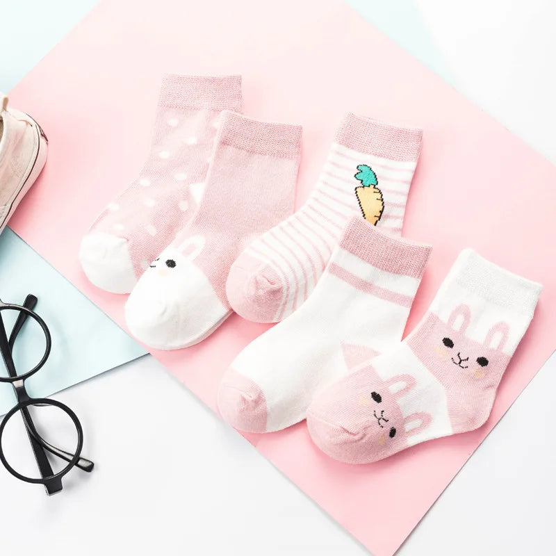 5 Pairs Cartoon Baby Socks