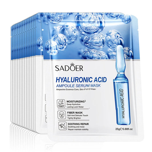 10pcs Hyaluronic Acid Facial Masks