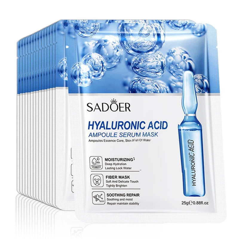 10pcs Hyaluronic Acid Facial Masks