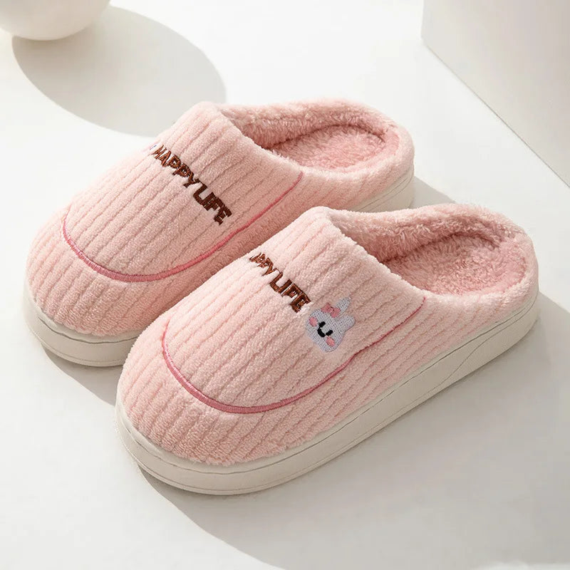 Fluffy Slippers  Plush Cotton Shoes