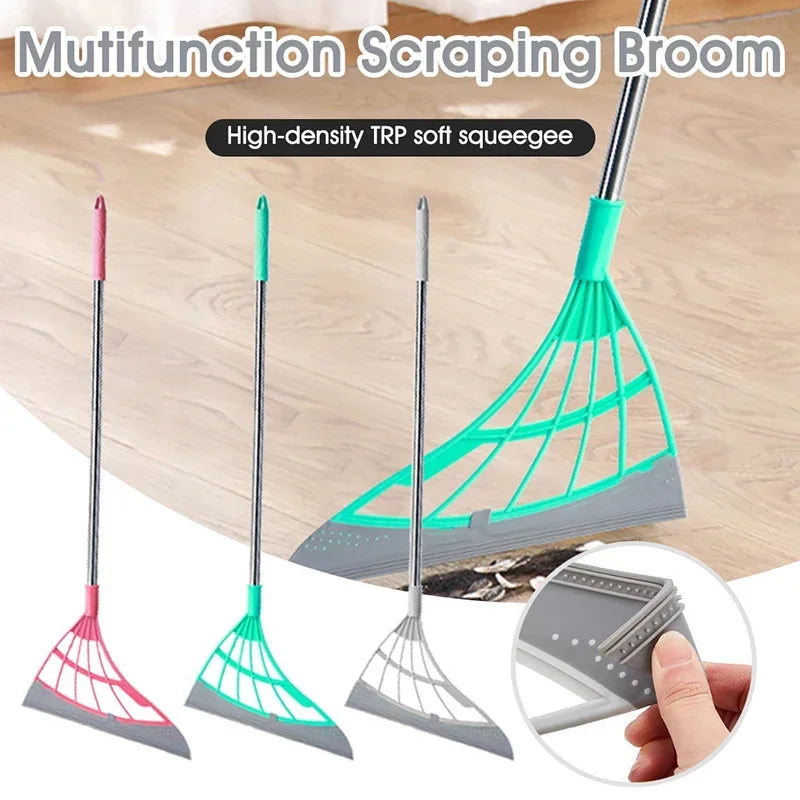 2PCS/Set  Magic Broom Window Washing Wiper Silicone Broom Floor Cleaning