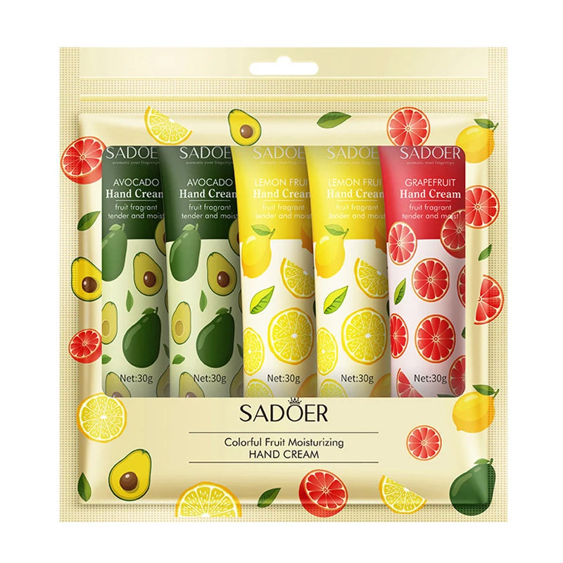 5Pcs/set  Fruit Plant Fragrance Hand Cream Sets