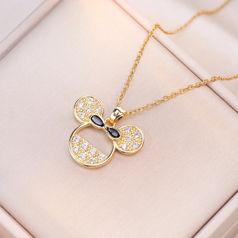 Mickey Mouse Studded with Zircon Necklace