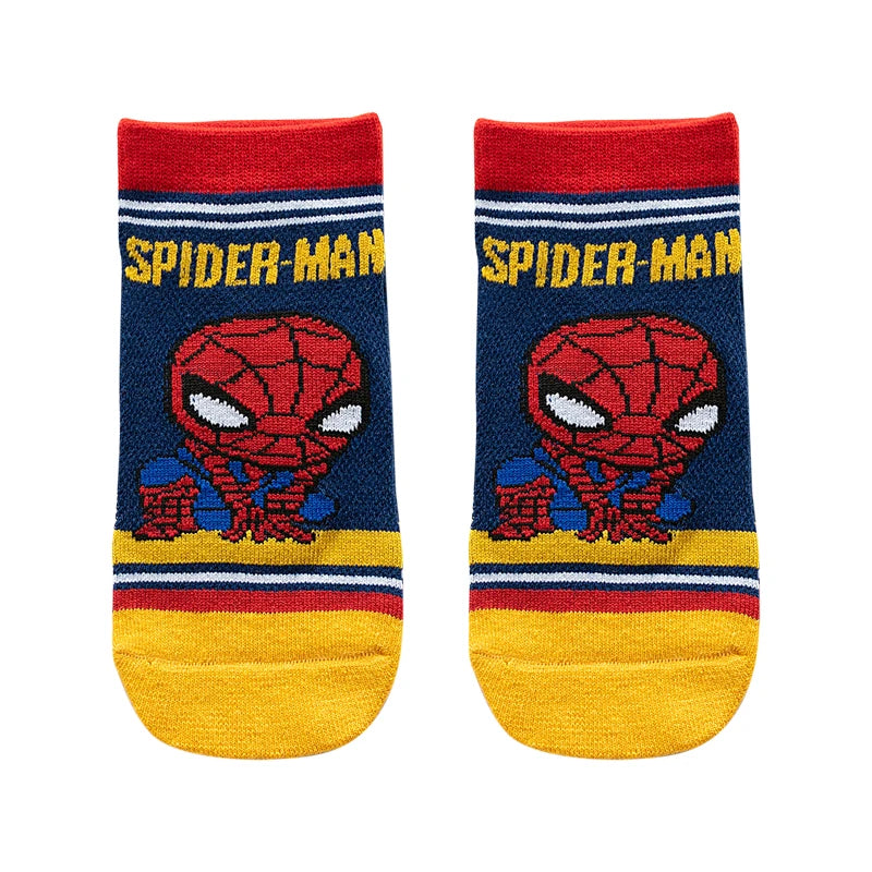 5 Pairs Children Socks Spiderman Anime Kids