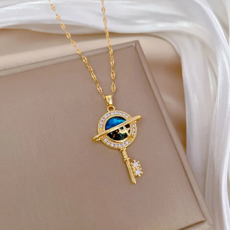 Classic Personality Planet Key Necklace Exquisite