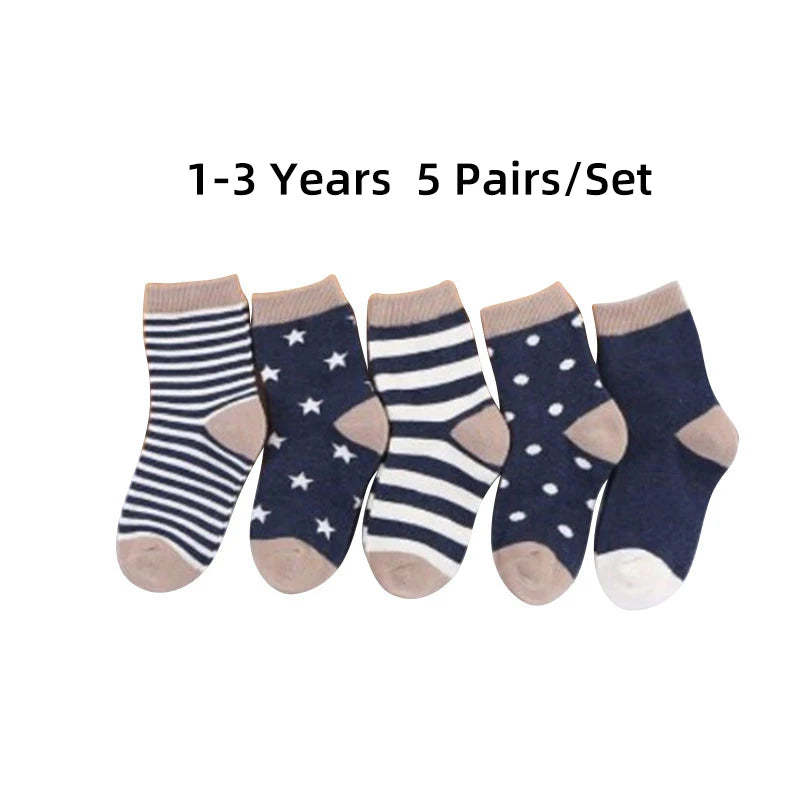 5 Pairs Cartoon Baby Socks