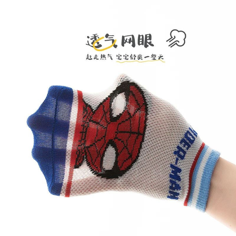 5 Pairs Children Socks Spiderman Anime Kids