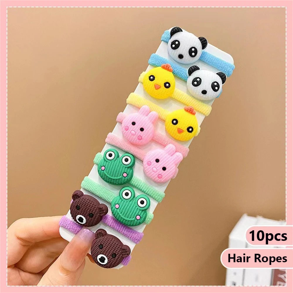 10Pcs/Set Cute Cartoon Children's Hair Ropes Princess