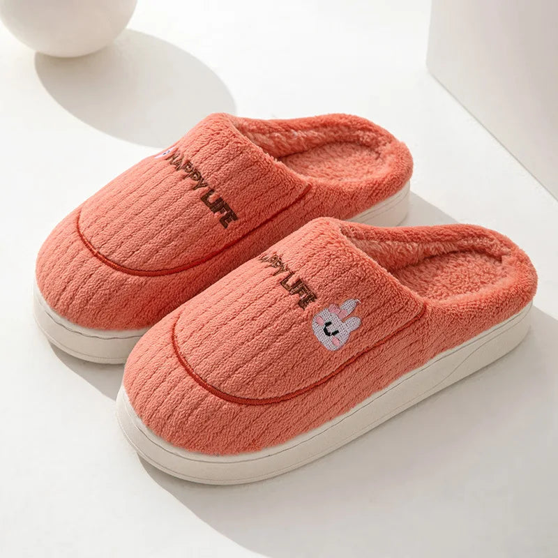 Fluffy Slippers  Plush Cotton Shoes