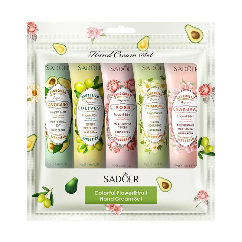 5Pcs/set  Fruit Plant Fragrance Hand Cream Sets