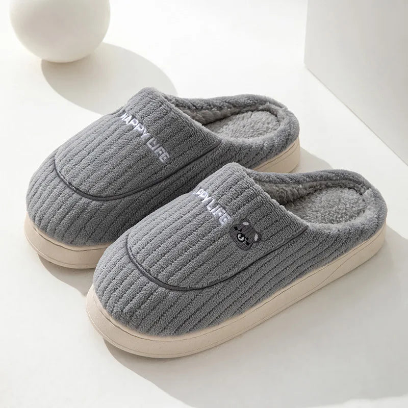 Fluffy Slippers  Plush Cotton Shoes