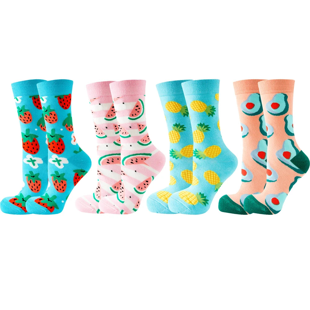 4 Pairs New Fashion Colorful Funny  Socks